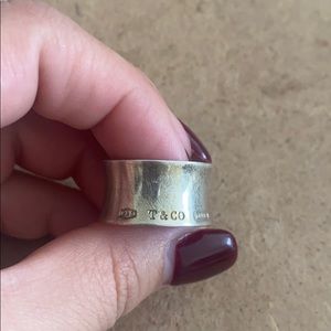 TIFFANY & CO WIDE 1837 STERLING SILVER RING